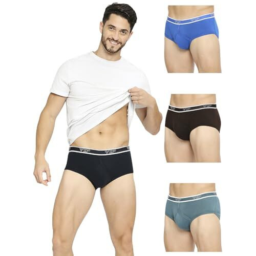 Vip Men's Cotton Solid (Pack Of 4) (Brief_Assorted