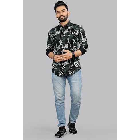 Elyyork Printed Shirt For Men || Printed Shirt For Men Stylish || Printed Shirt For Men Full Sleeve || Printed Shirt For Men||Cb-Printshirt-11*L Multicolour