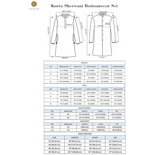 Kisah Men's Grey Indo-Western Kurta Sherwani Churidar Set Cotton Full Sleaves, Knee Length, Straight, Regular Fit, Mandarin Collar Ethnic Casual