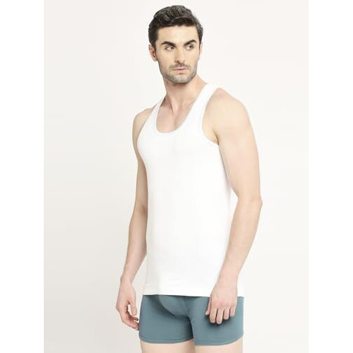 Vip Nawab Men's Round Neck Regular Fit Vest Cotton Innerware-95Cm (Pack Of 3) White, Xl