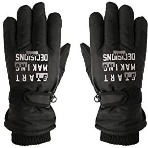 Fabseasons Polyester Unisex Warm Winter Gloves, Mobile Touchscreen Enabled, Waterproof, Windproof For Hiking, Driving, Running & Outdoors,Black