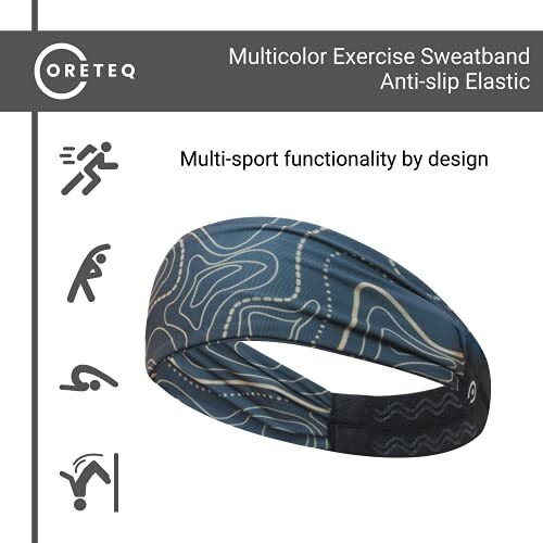 Coreteq Printed Multifunction Sports Sweatband Headband With Silicon Elastic Band Anti-Slip Men And Women (Psy Green)