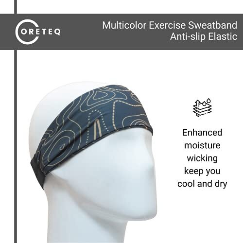 Coreteq Printed Multifunction Sports Sweatband Headband With Silicon Elastic Band Anti-Slip Men And Women (Psy Green)