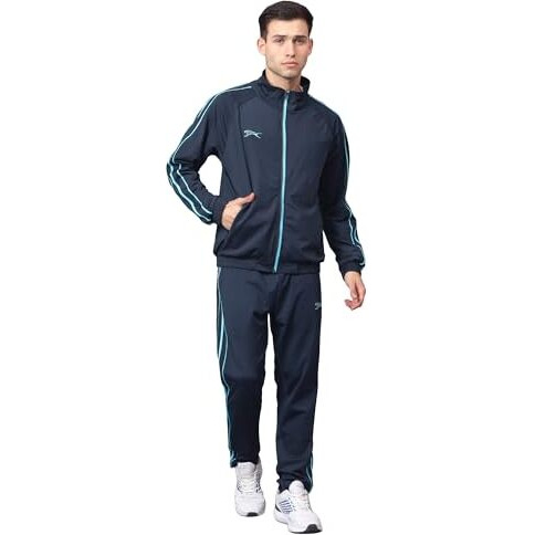 Shiv Naresh Track Suit For Men | Regular Fit | Sports Wear | Moisture Wicking |Sntsw106M|Navy/Cyan, Sports Suit