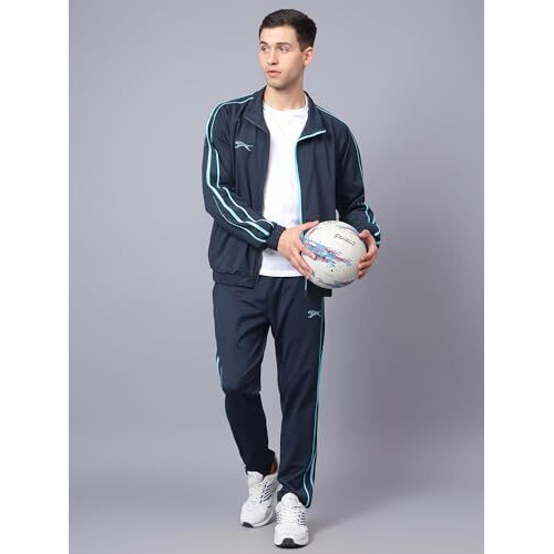 Shiv Naresh Track Suit For Men | Regular Fit | Sports Wear | Moisture Wicking |Sntsw106M|Navy/Cyan, Sports Suit