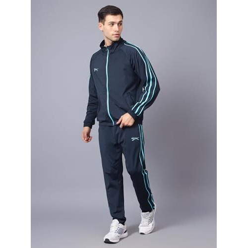 Shiv Naresh Track Suit For Men | Regular Fit | Sports Wear | Moisture Wicking |Sntsw106M|Navy/Cyan, Sports Suit