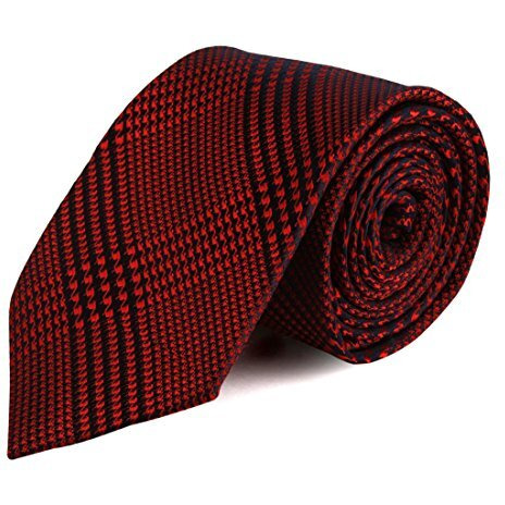 Peluche Charismatic Red & Black Colored Microfiber Necktie For Men