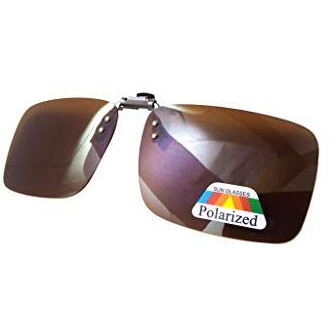 N Specs Polorized Ractangle Attachment Clip Cover For All Type Of Spectacle Frames Eyeglass And Polarized Sunglasses For Mens Womens Colour (Brown), Medium