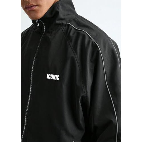 Tribe Men's Polyester Standard Length A-Line Coat (J103_1_L_Black1_L)