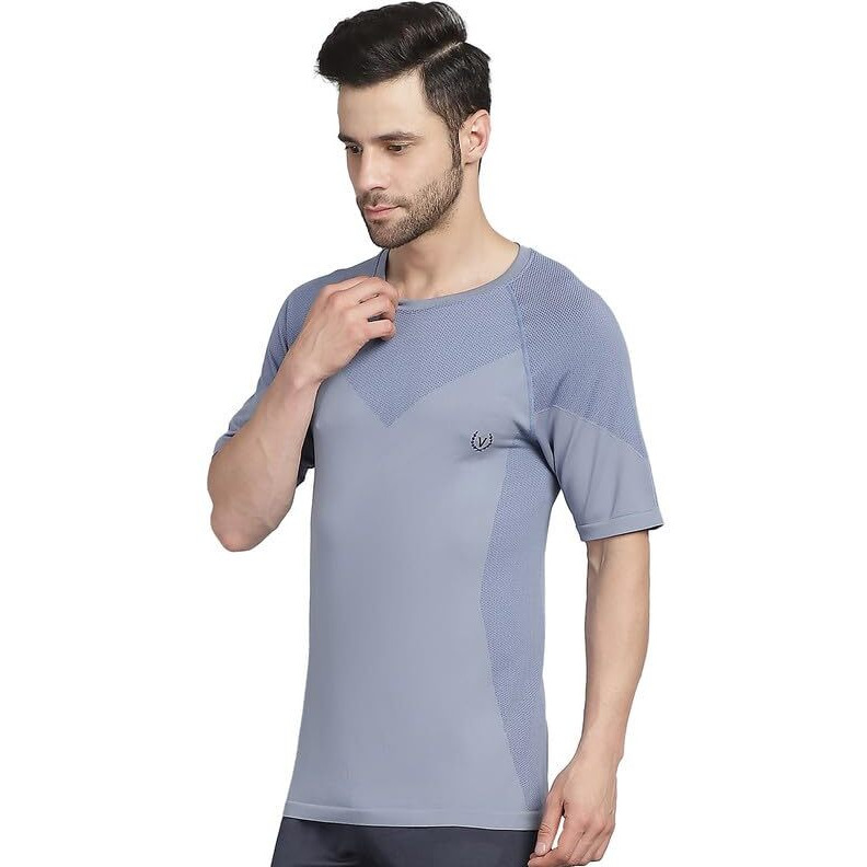 Mack Jonney Printed Round Neck Polyester Lycra Half Sleeves Gym Tshirt For Men-Dryfit_T_83000._01-L Grey