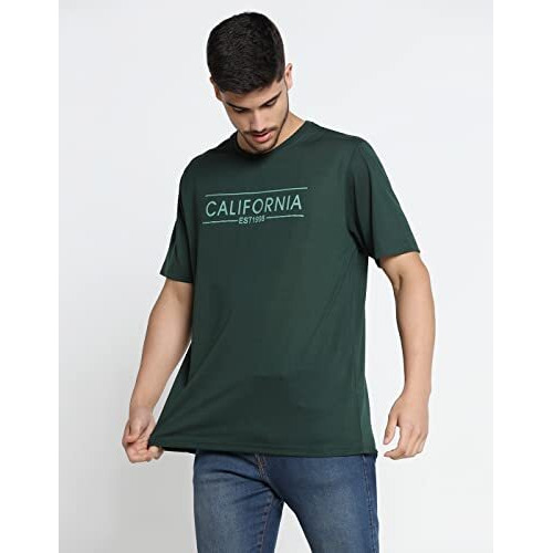 Inkkr Men Printed Round Neck Multicolor T-Shirt (Pack Of 2)(B.Green,Navy)_(L)