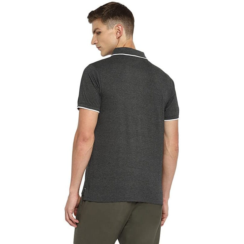 American Crew Polo Collar Half Sleeves T-Shirt For Men (Ac640-4Xl_Charcoal Melange)