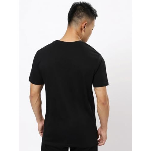 Bewakoof Men's Graphic Printed 100% Cotton T-Shirt - Regular Fit, Round Neck, Half Sleeves Black