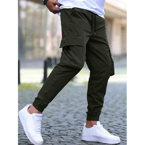 Tagdo Men's Classic Track Pants (Pant-5157-Olive-36_Olive