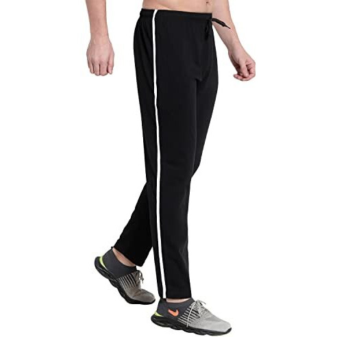 Blue Star Shark Men Athleisure Smart Tech Regular Fit Trackpants - Easy Stain Release, Anti Stat, Ultra Soft | Black Color (Pack Of 1)