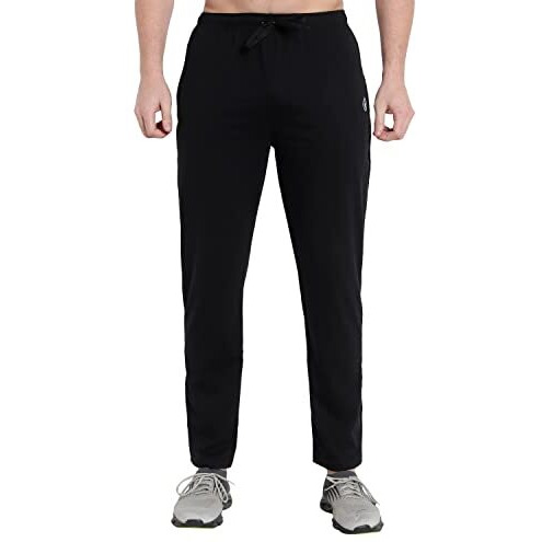 Blue Star Shark Men Athleisure Smart Tech Regular Fit Trackpants - Easy Stain Release, Anti Stat, Ultra Soft | Black Color (Pack Of 1)