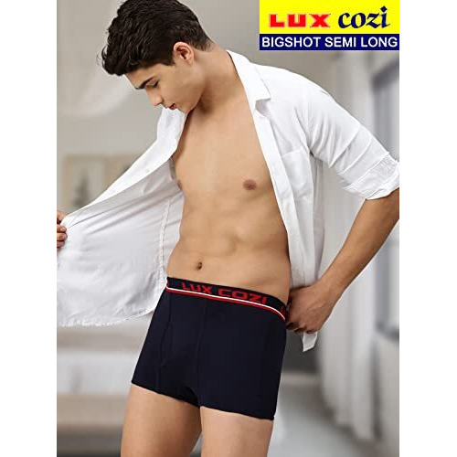 Lux Cozi Bigshot Men's Pack Of 2 Navy Semi Long Trunk (Size  90Cm)