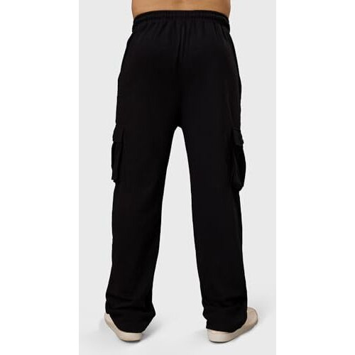 Fuaark Pinnacle Pocket Pants Men, Comfort Loose/Oversize Fit Trousers Track Pants (M, Black)
