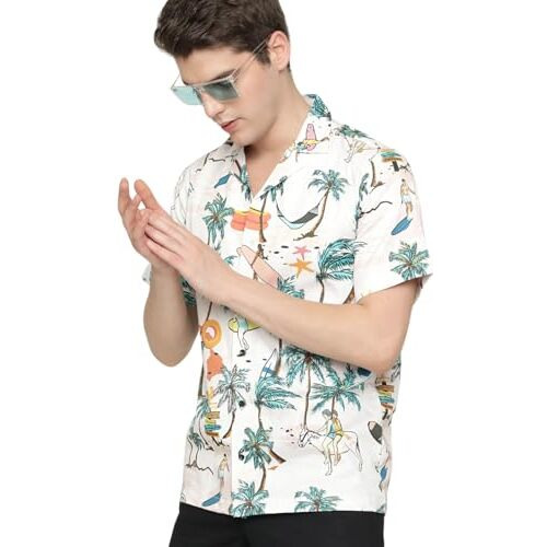 Dhruvi Trendz Mens Rayon Men's Casual Shirt Regular Fit Western (Dt-Ms-6068_Sky_M)