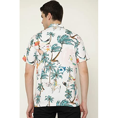Dhruvi Trendz Mens Rayon Men's Casual Shirt Regular Fit Western (Dt-Ms-6068_Sky_M)