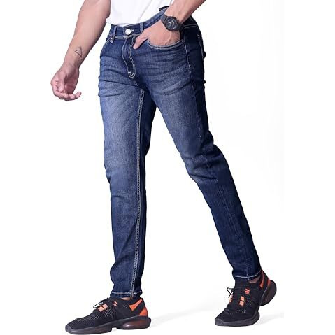 Laxen Men's Regular Fit Stretchable Denim Jeans  Comfortable Casual Wear For Everyday Style (In, Numeric, 32, Regular, Standard, Blue)