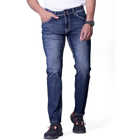 Laxen Men's Regular Fit Stretchable Denim Jeans  Comfortable Casual Wear For Everyday Style (In, Numeric, 32, Regular, Standard, Blue)