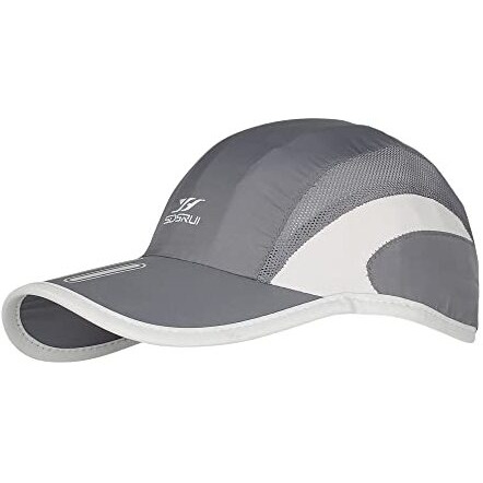 Isweven Printed Summer Breathable Mesh Baseball Cap Quick Drying Hats For Men Outdoor Light Weight Uv Protection Cap (Grey, 8009C)