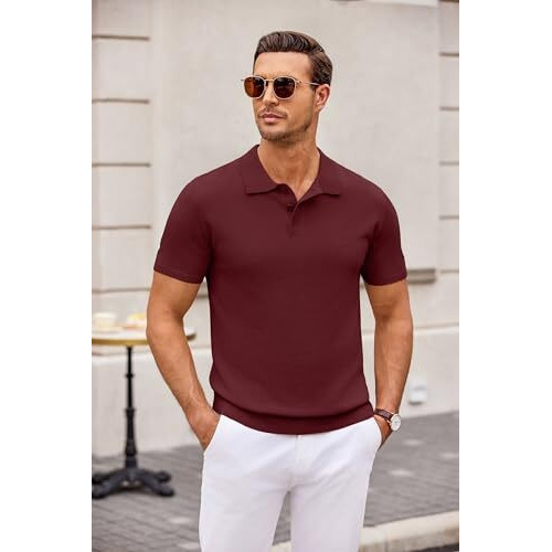Men's Solid Polo Collar T-Shirt | Casual Half Sleeves Regular Fit | Comfortable & Classic Short Sleeve Polo For Everyday Wear Maroon