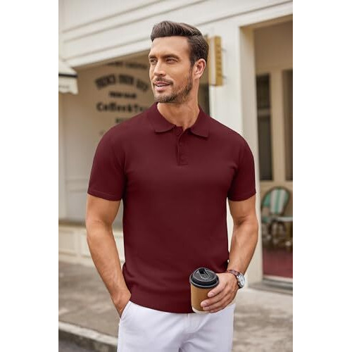 Men's Solid Polo Collar T-Shirt | Casual Half Sleeves Regular Fit | Comfortable & Classic Short Sleeve Polo For Everyday Wear Maroon