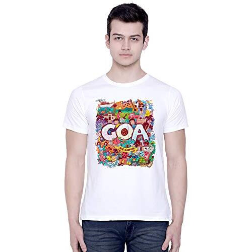 Creativit Graphic Printed T-Shirt For Unisex Goa Doodle Tshirt | Casual Half Sleeve Round Neck T-Shirt | 100% Cotton | D00064-7_White_X-Large