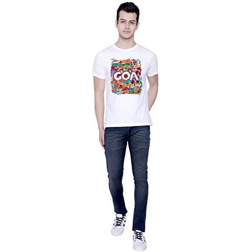 Creativit Graphic Printed T-Shirt For Unisex Goa Doodle Tshirt | Casual Half Sleeve Round Neck T-Shirt | 100% Cotton | D00064-7_White_X-Large