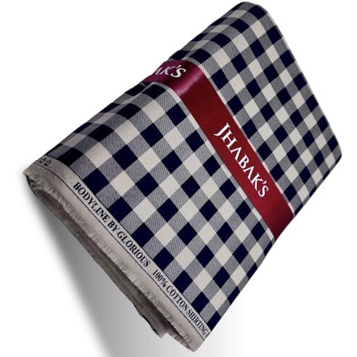 Jhabak's Unstitched 100% Pure Cotton Checks Shirt Fabric - 1.60M Shirt Piece - 4
