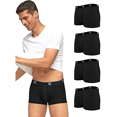 Xyxx Men's Underwear Ace Intellisoft Antimicrobial Micro Modal Trunk Pack Of 5 (BlackBlackBlackBlackBlack M)