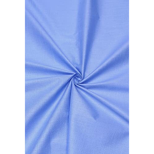 Subhdin Premium Unstitched Shirt Fabric For Men 2.25M Shirt Piece Cloth Pure Cotton Linen Blend Material (Maya Blue, Free Size)