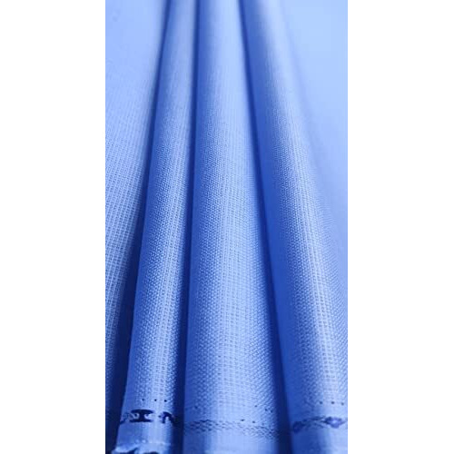 Subhdin Premium Unstitched Shirt Fabric For Men 2.25M Shirt Piece Cloth Pure Cotton Linen Blend Material (Maya Blue, Free Size)