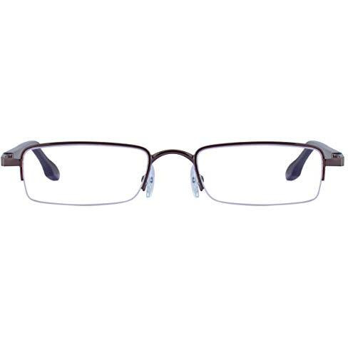 Visions India Unisex Rectangle Half Rim Power Reading Glasses (+1.50, Brown, 9060)