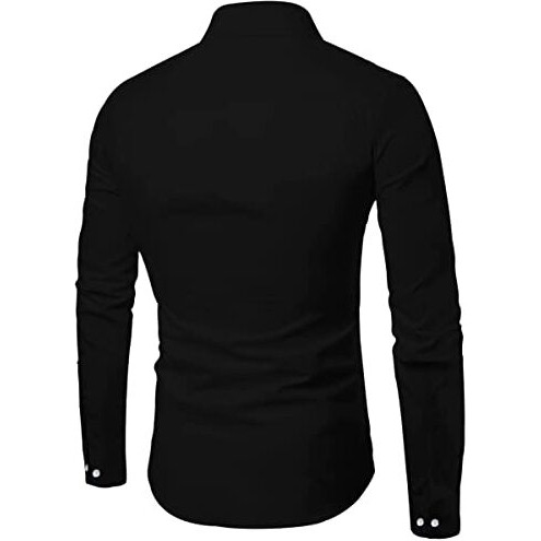 Zartha Men's Cotton Regular Fit Full Sleeve Solid Casual Shirt, Black, 38, Pack Of 1