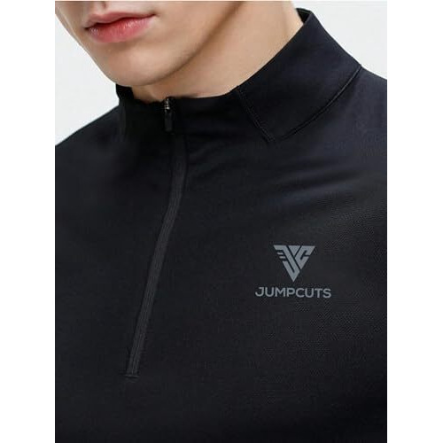 Maniac||Fullsleeve Tshirts For Men||High Neck||Half Zipper||Regular Fit Tshirts For Men Black