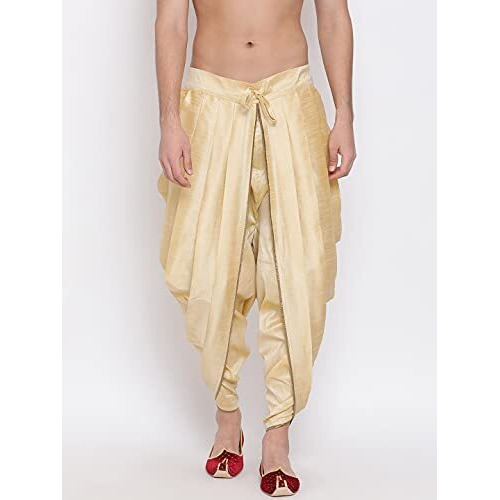 Vastramay Men's Dhoti (Vasmrd001Go_Free Size_Gold)