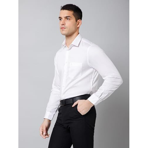 Cantabil Cotton Solid Full Sleeve Regular Fit White Shirt For Men With Pocket | Cotton Shirt For Men Shirts For Men (Mshp00041_White_40)