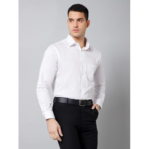 Cantabil Cotton Solid Full Sleeve Regular Fit White Shirt For Men With Pocket | Cotton Shirt For Men Shirts For Men (Mshp00041_White_40)