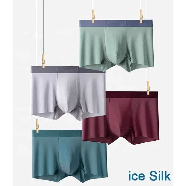 Dhruva Sales Ultra-Soft Lycra Underwear For Mens And Boys| Ice-Silk Men's Short | Underwear | Men's Brief Boxer Multi Color Pack Of 2 (L)