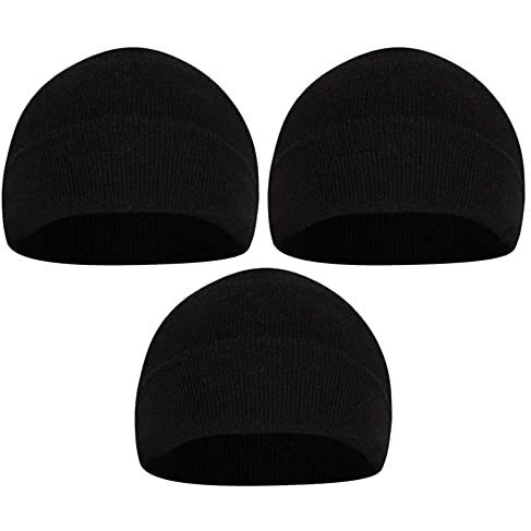 Fabseasons Woolen Winter Skull Cap (Black, Pack Of 1)