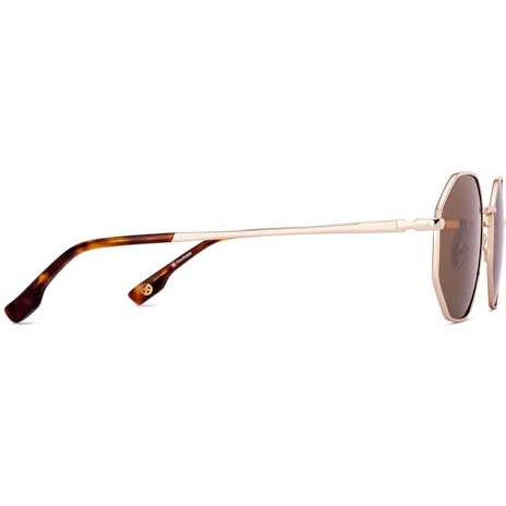 John Jacobs Gold - Brown | Full Rim Hexagonal Stylish & Premium Sunglasses | Polarized And 100% Uv Protected | Men & Women | Medium | Jj S70017