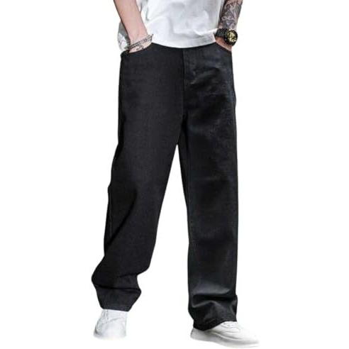 Greciilooks Regular Cargo Pant Baggy Loose Fit | Cotton Jeans For Men (Gl-Mj-02_Black_28) | Rise Style High Rise