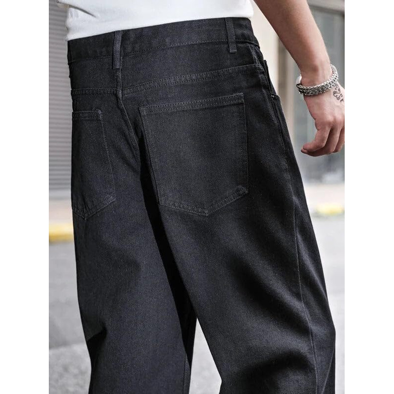 Greciilooks Regular Cargo Pant Baggy Loose Fit | Cotton Jeans For Men (Gl-Mj-02_Black_28) | Rise Style High Rise