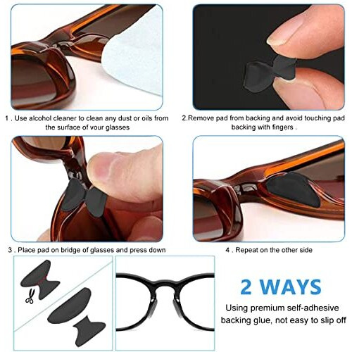 Maycreate 12 Pairs Eyeglass Nose Pads,Anti-Slip Silicone Glasses Nose Support Pads Replacement,Anti-Slip Air Chamber For Full Plastic Frames