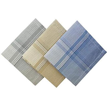 S4S Men's 100% Cotton Premium Multicolor Assorted Handkerchiefs (Light Color Checks_48Cm X 48Cm_Pack Of 12)