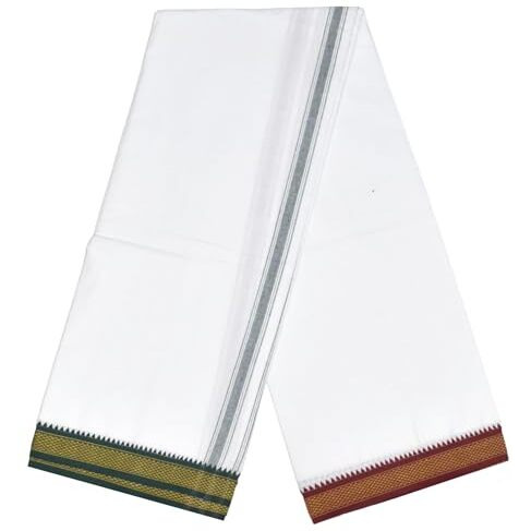 Tuni Mani Men's Pure Cotton Single Dhoti/Length 1.92Meter / (Single Dhoti, Spl Thalapathy White)