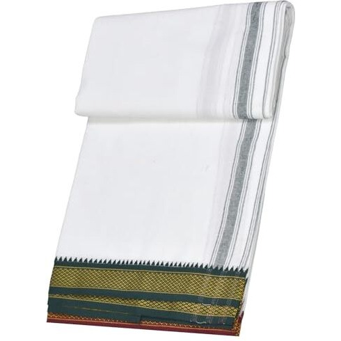 Tuni Mani Men's Pure Cotton Single Dhoti/Length 1.92Meter / (Single Dhoti, Spl Thalapathy White)